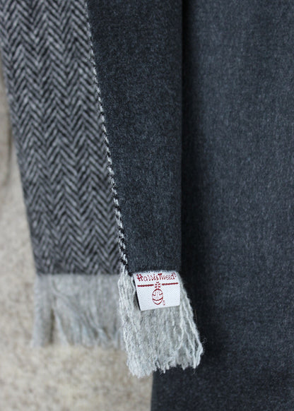 Harris Tweed Scarf Grey Herringbone