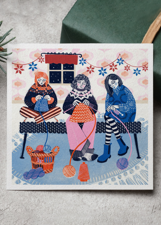 Knitting Companionship Greetings Card