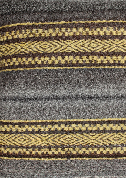 Handwoven Cushion Brown & Pale Yellow