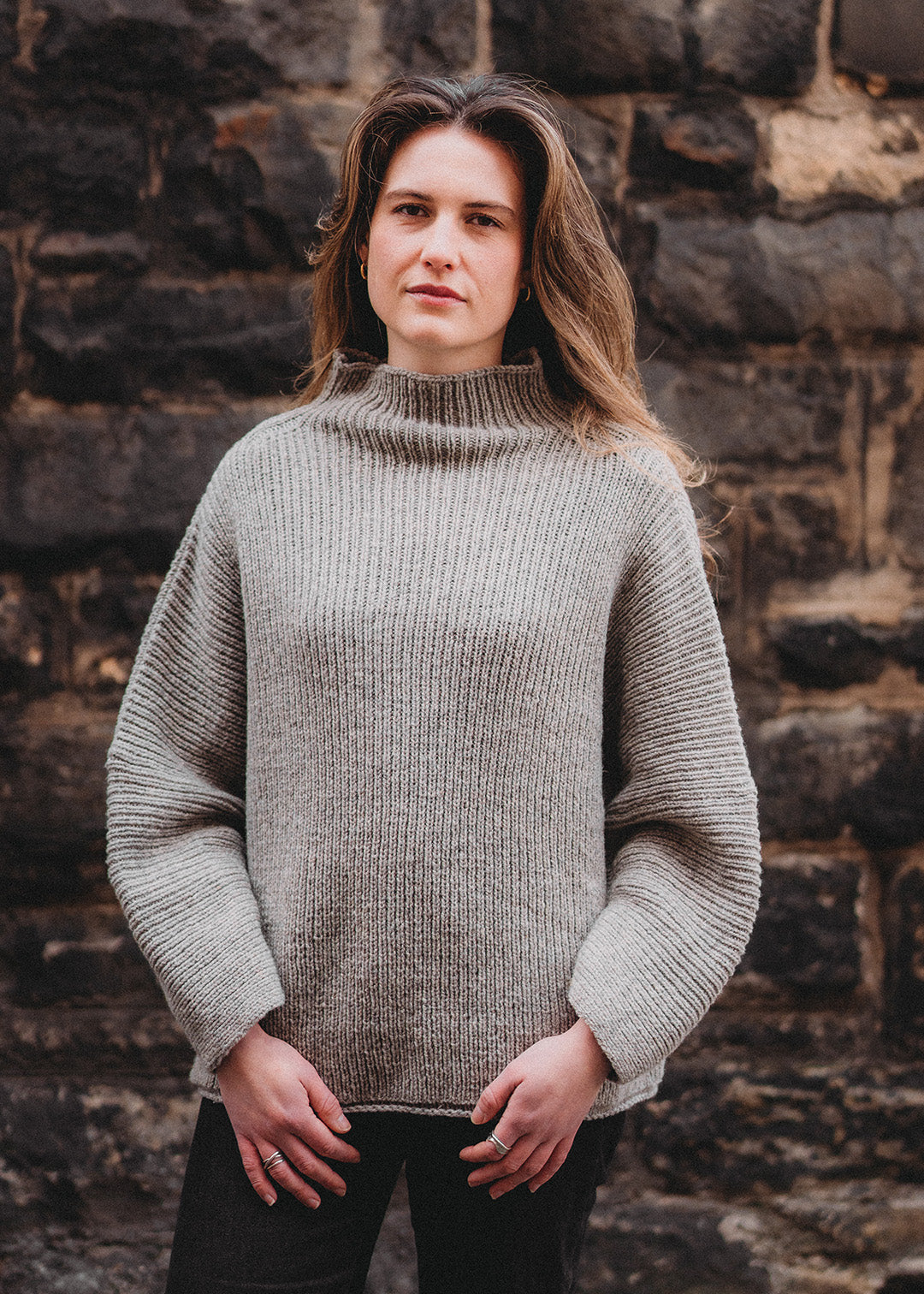 Long Bonnytoun Jumper Natural Grey