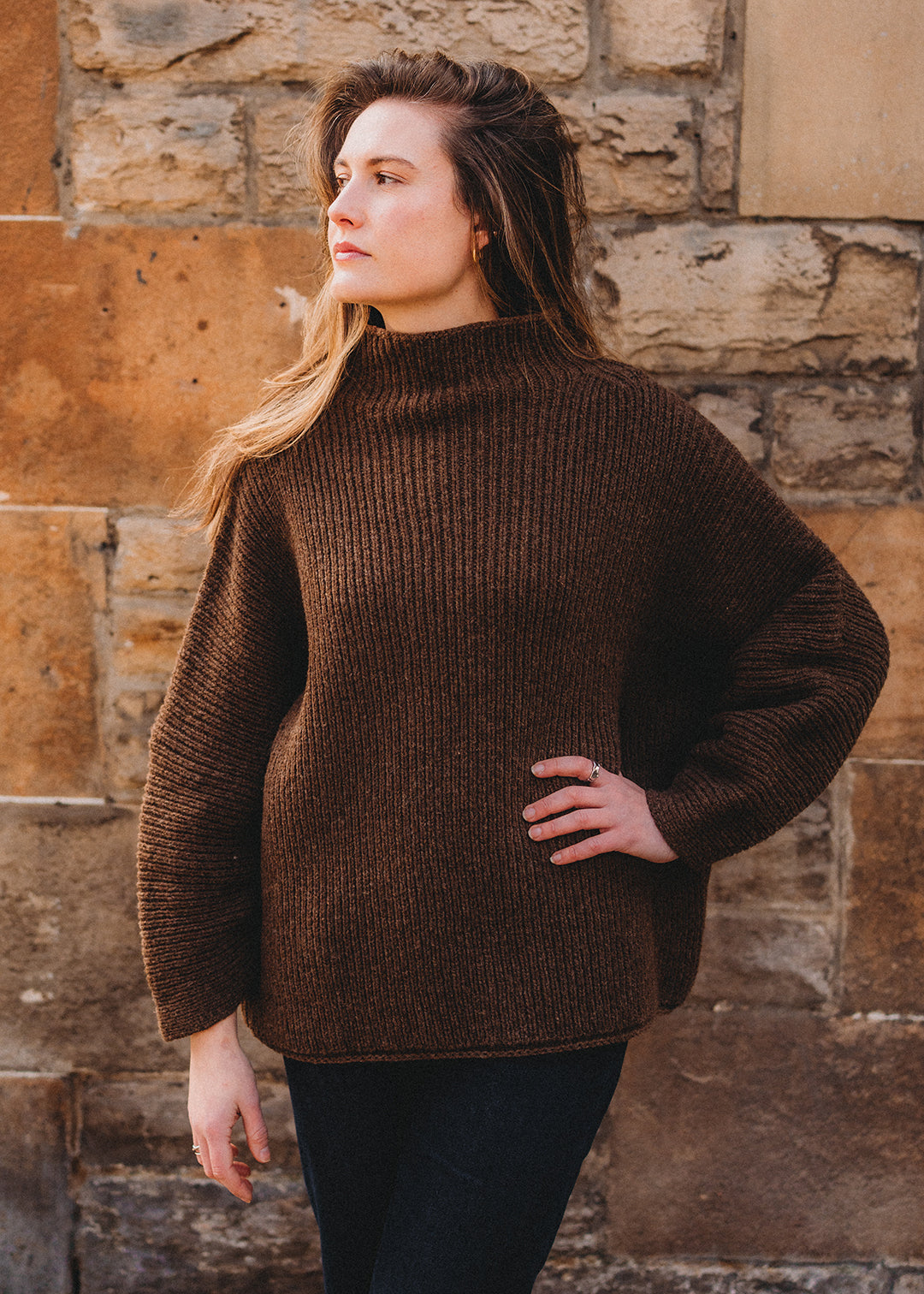 Long Bonnytoun Jumper Moorit Brown