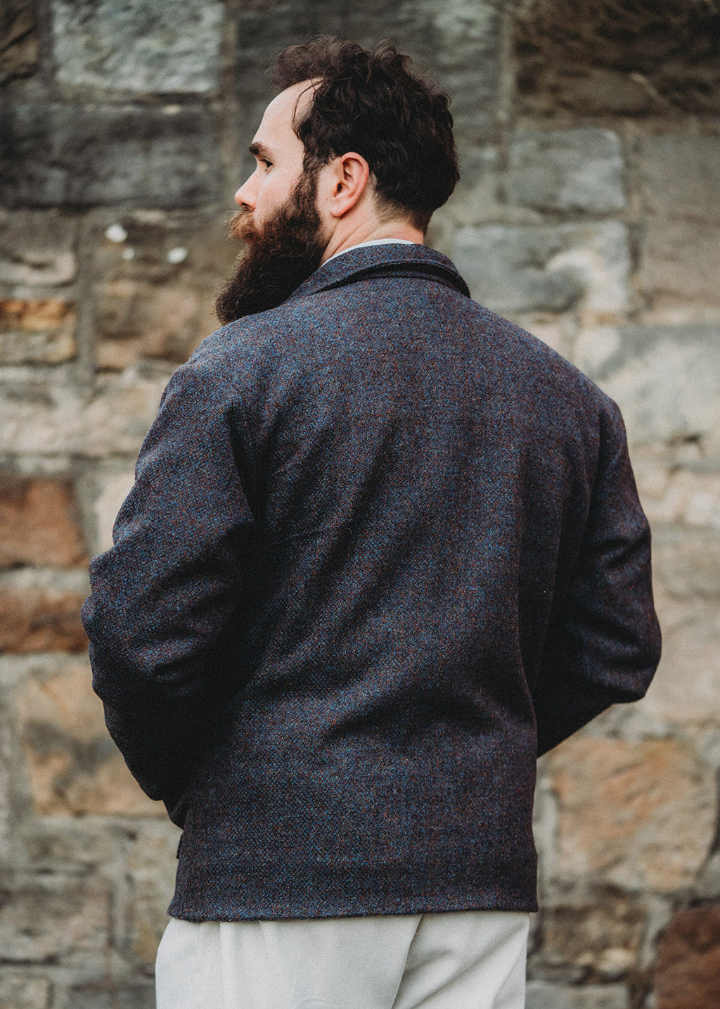 Harris Tweed jacket in storm purple.