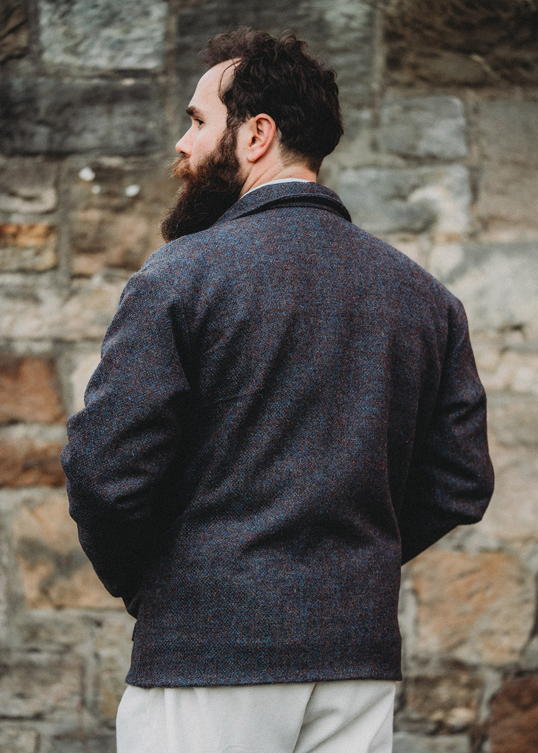 Harris Tweed jacket in storm purple.