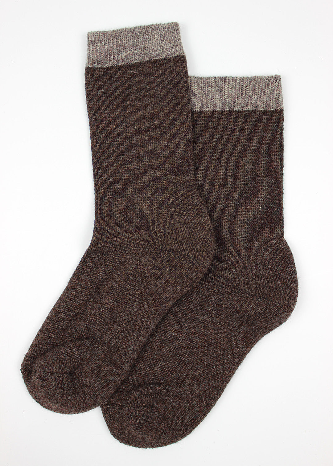 Dark Brown Lambswool Socks wth contrast edge, exclusive to Scottish Textiles Showcase