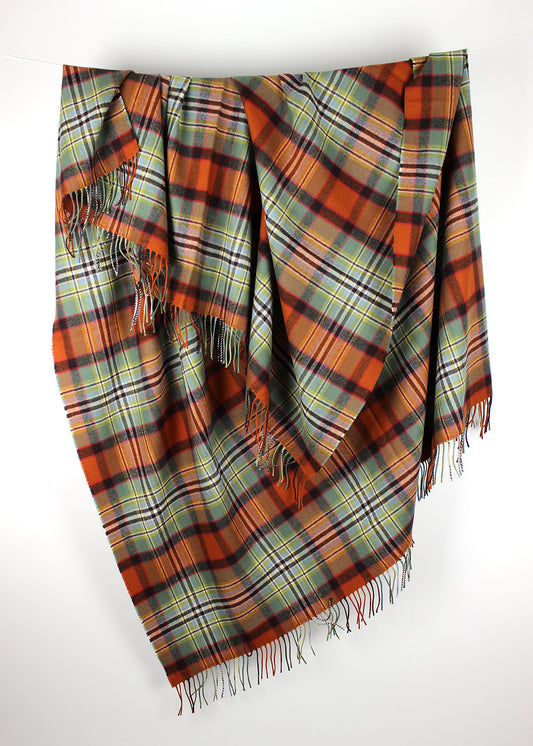 Dundee tartan lambswool blanket. 