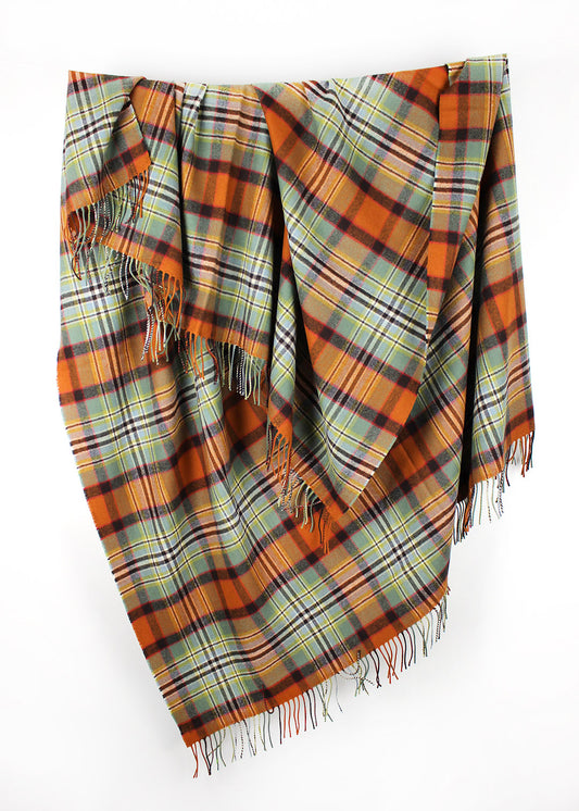 Dundee Old Weathered Tartan Lambswool Blanket