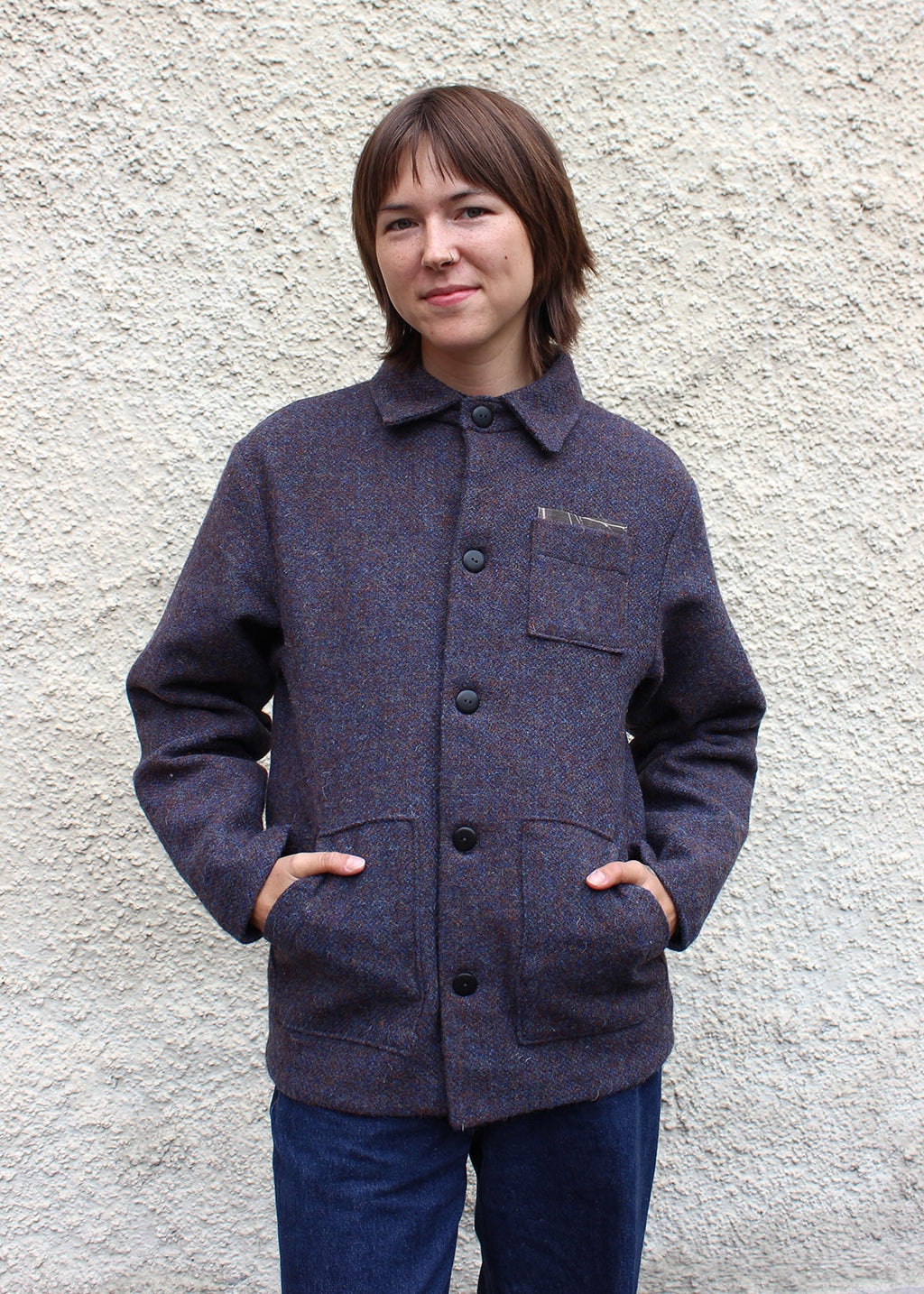 Harris Tweed jacket in storm purple.