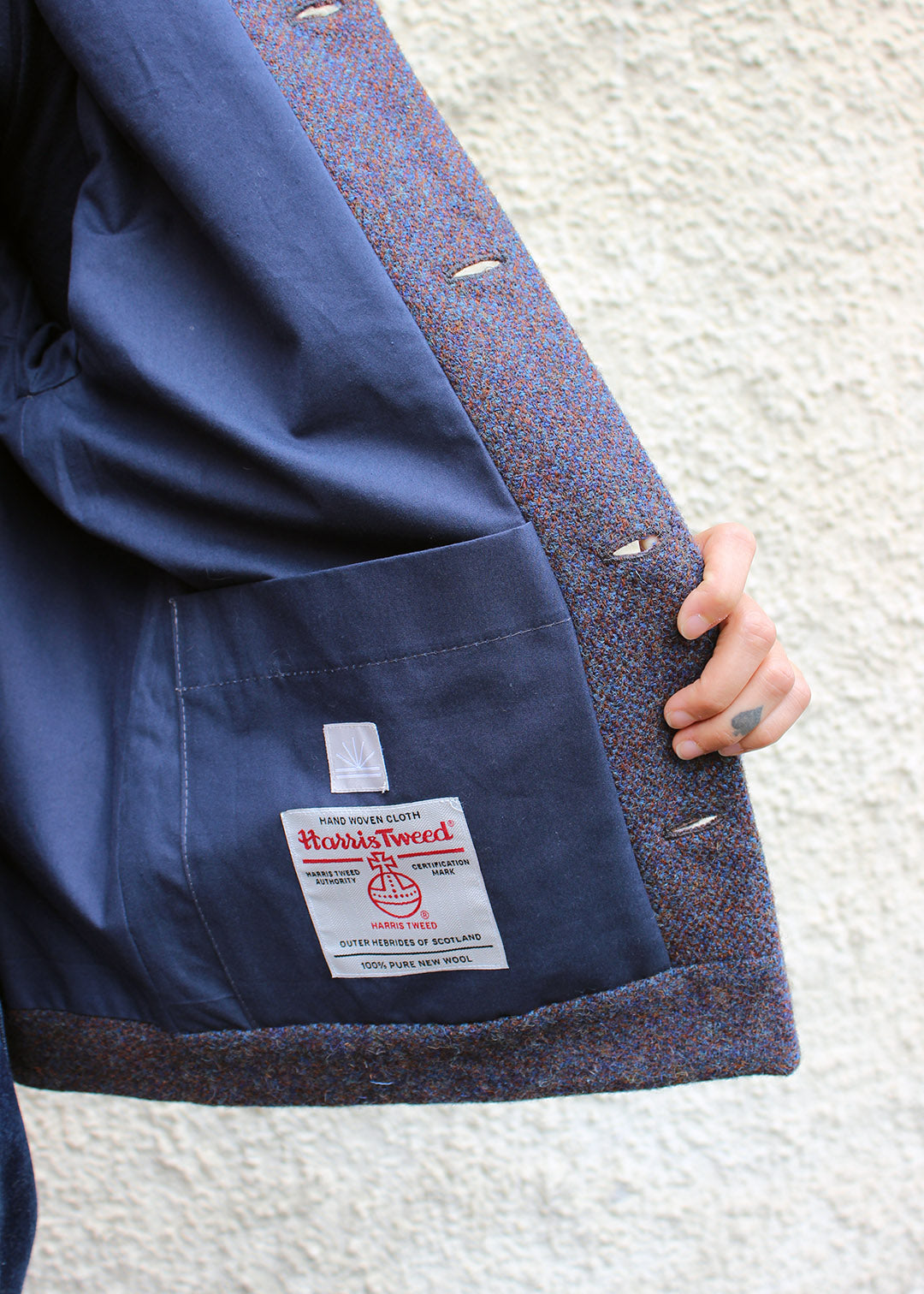 Harris Tweed jacket in storm purple.