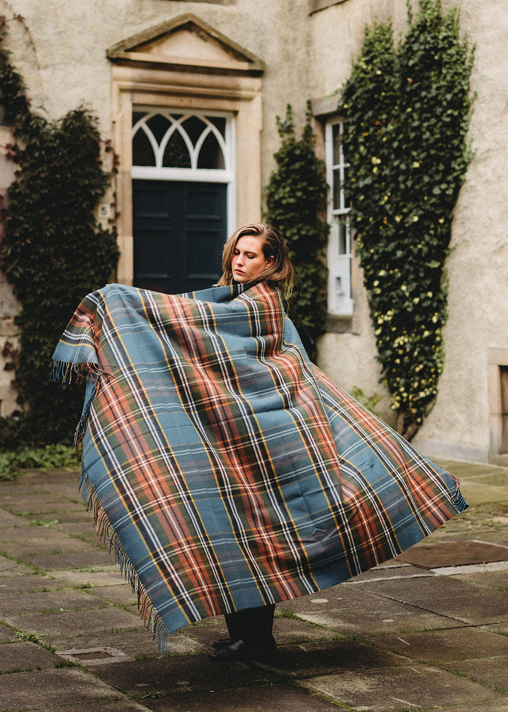 MacBeth Weathered Tartan Lambswool Blanket