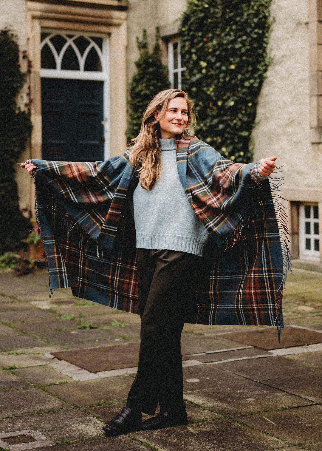 MacBeth Weathered Tartan Lambswool Blanket