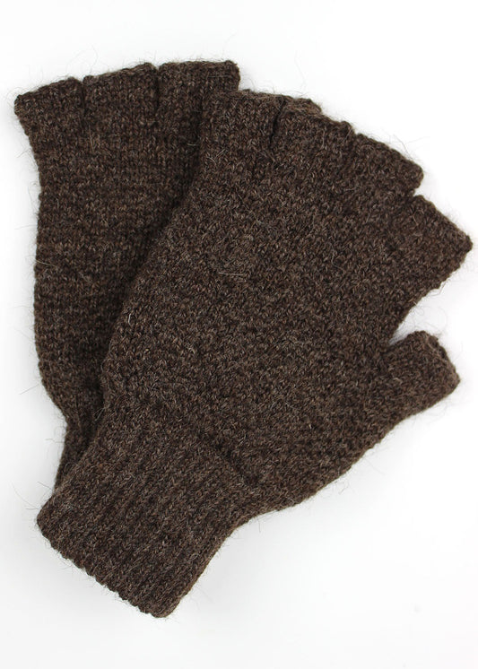 Cuillin Fingerless Gloves Natural Brown