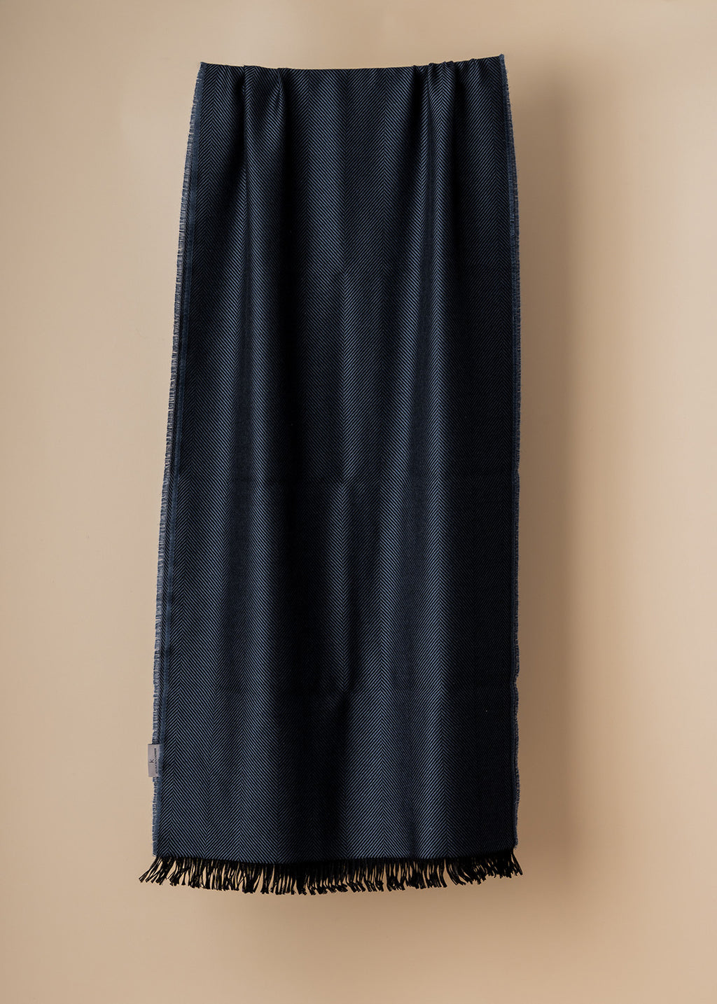 Silk and cashmere evening blue scarf.