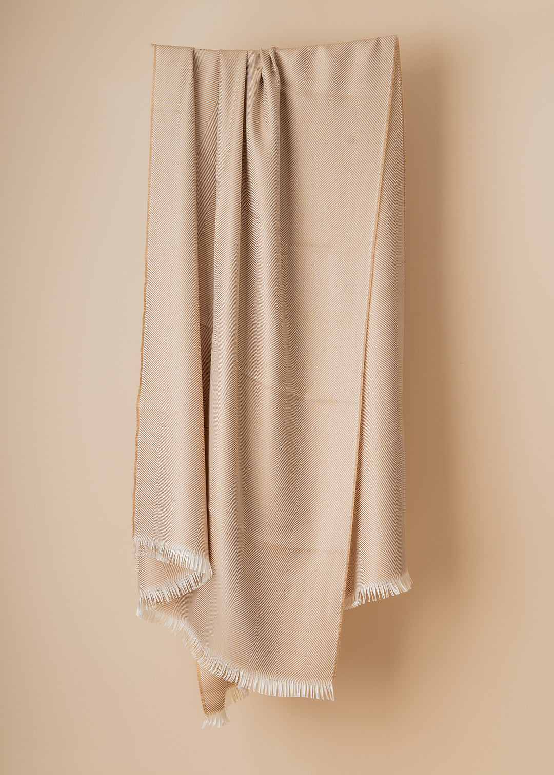 Silk and cashmere camel scarf.