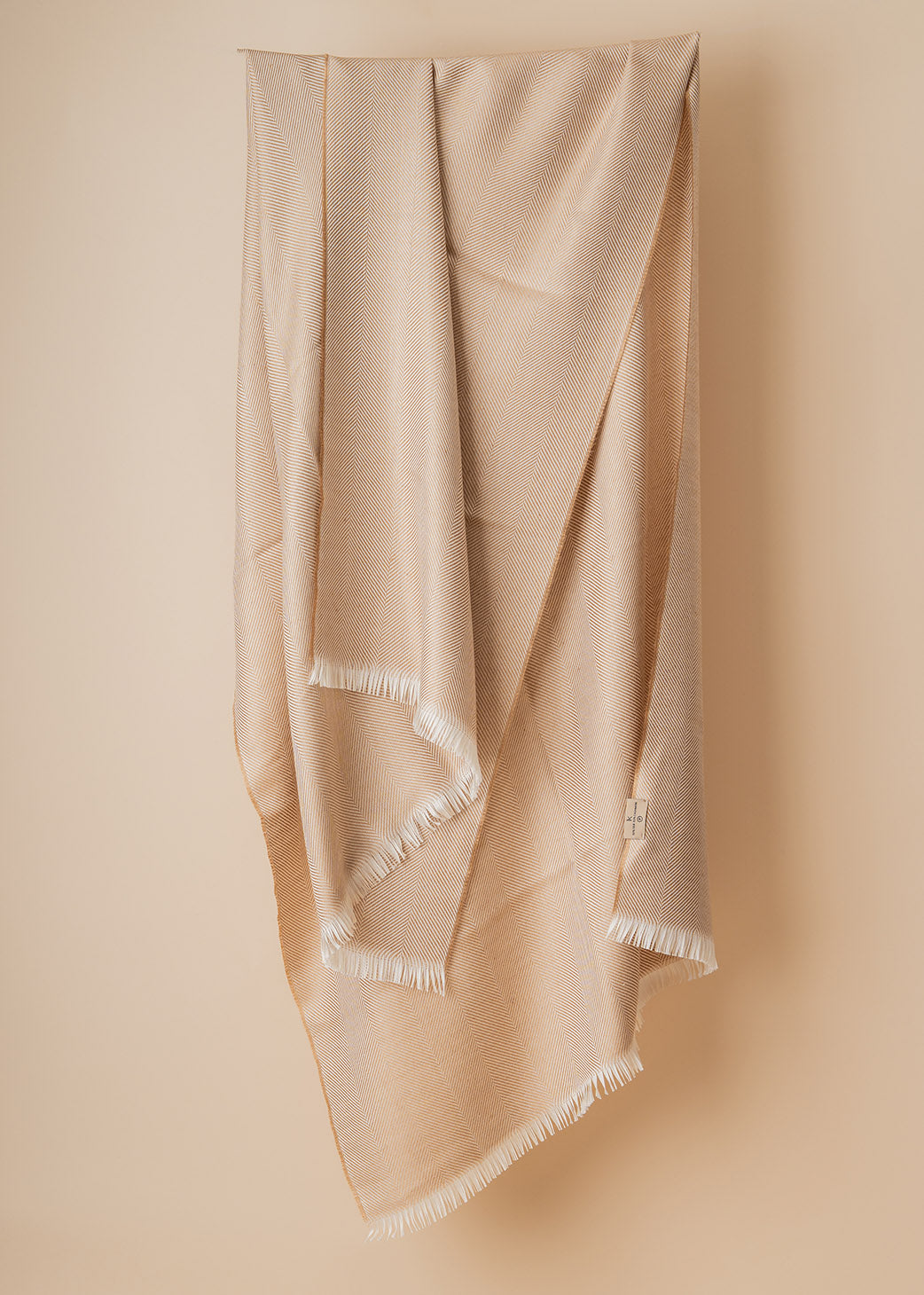 Silk and cashmere camel scarf.