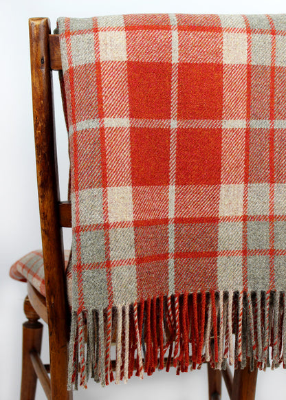 Mary Fraser Lambswool Checked Throw