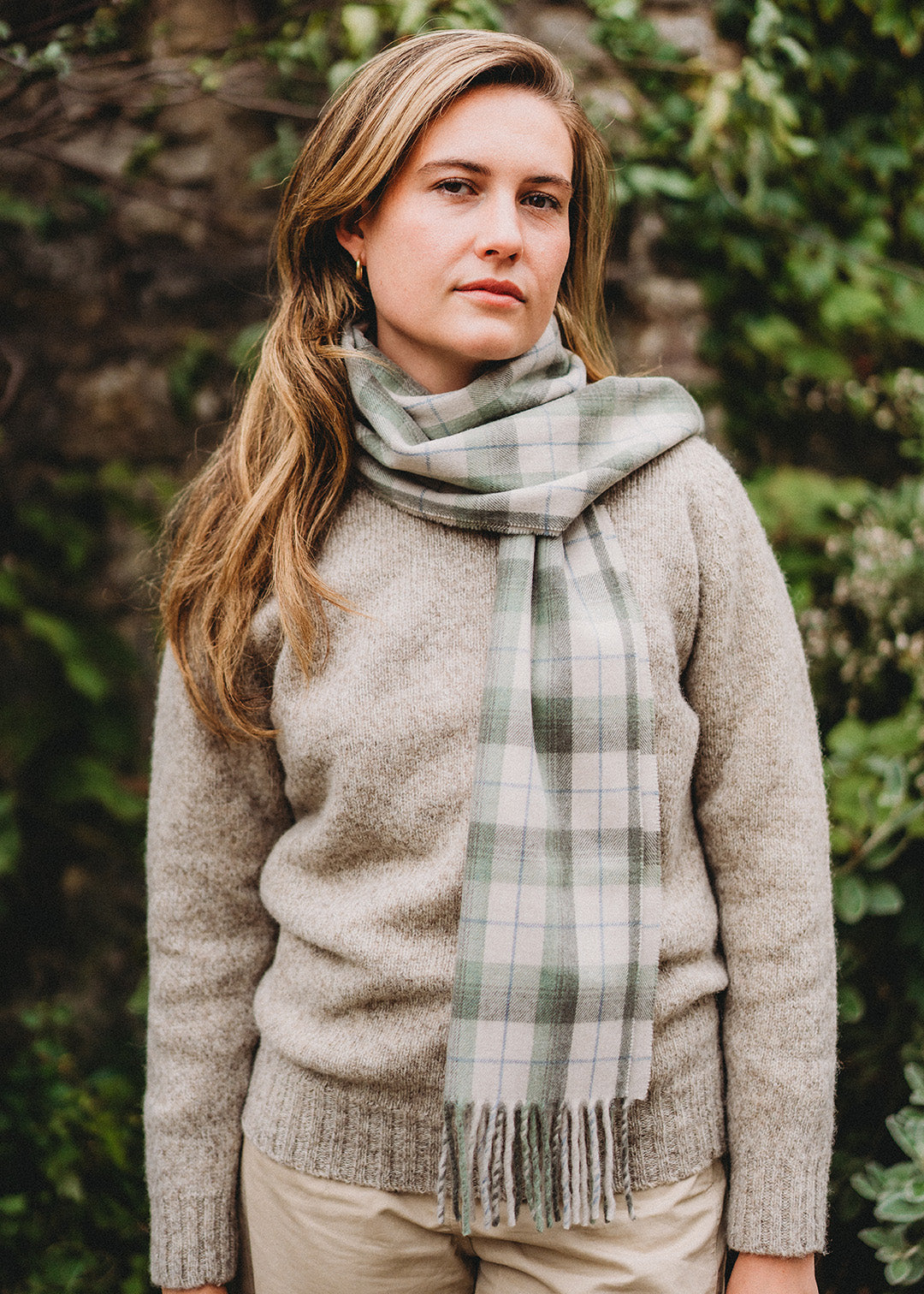 Merino Scarf Dune Check
