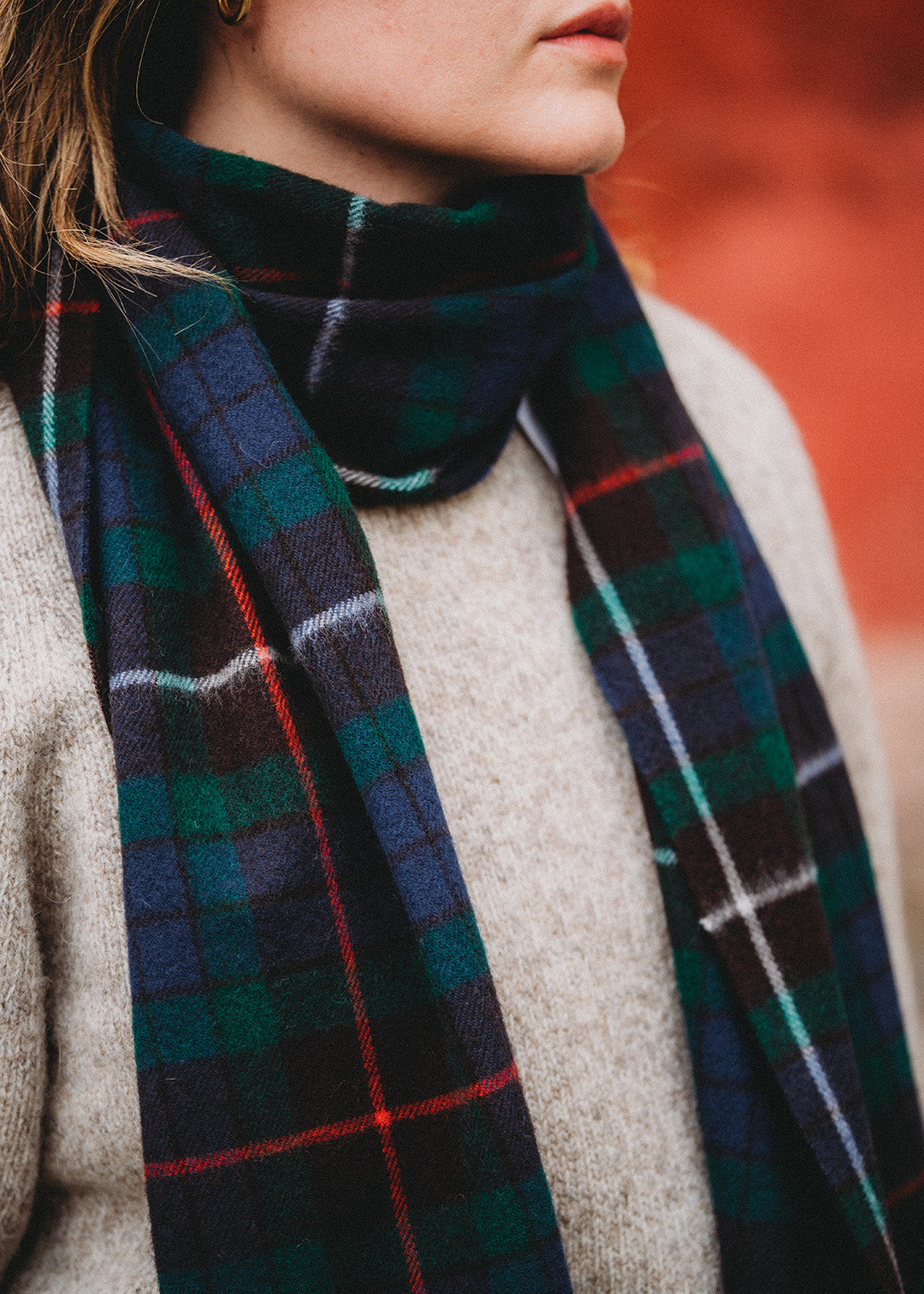 Merino Scarf Hunting Tartan