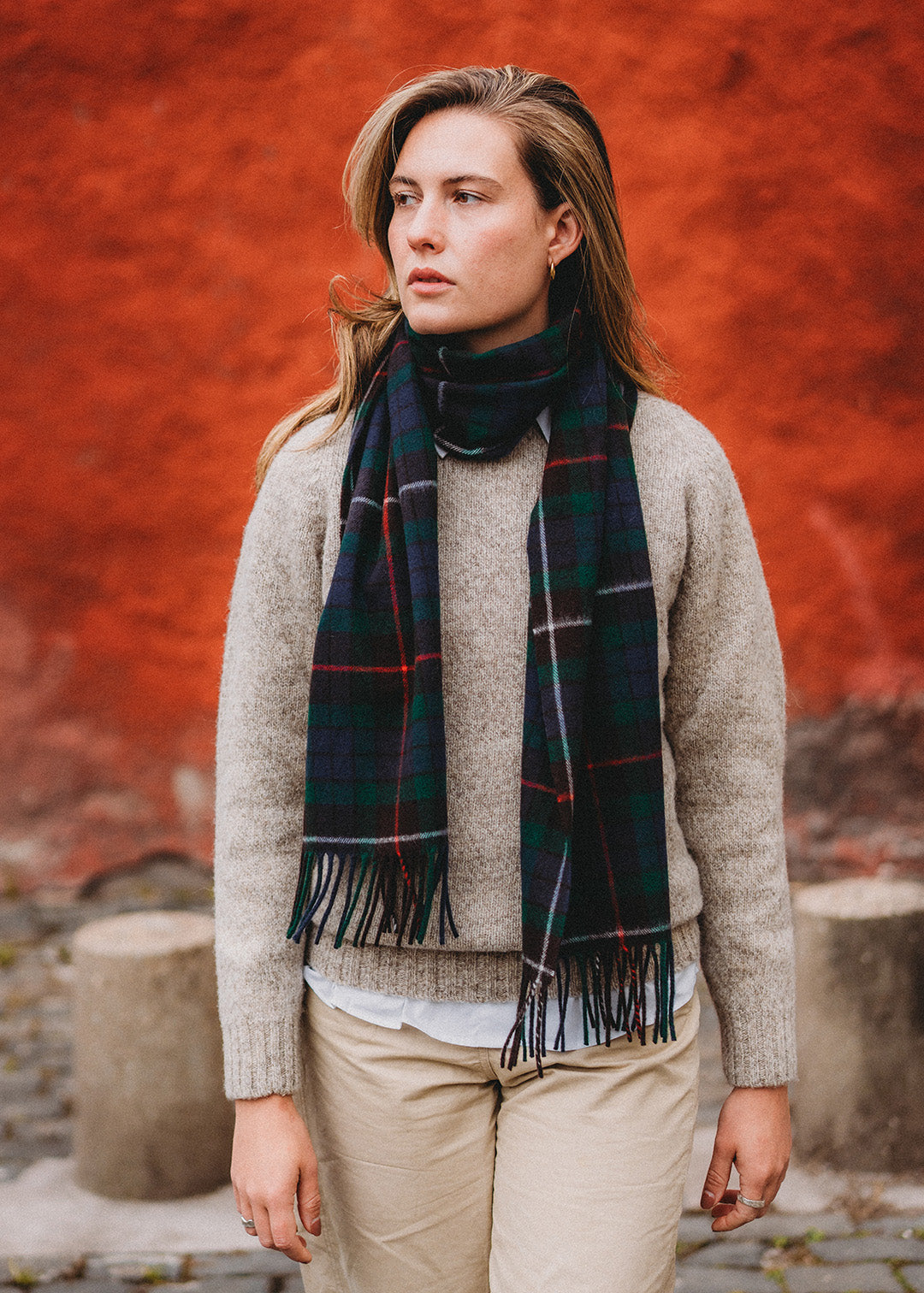Merino Scarf Hunting Tartan