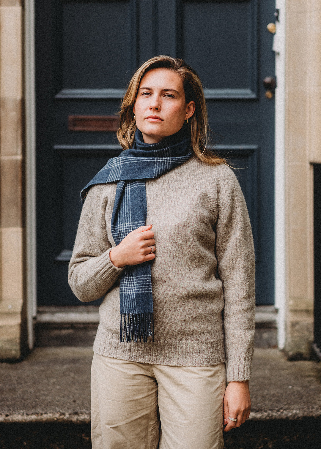 Merino Scarf Tidal Check