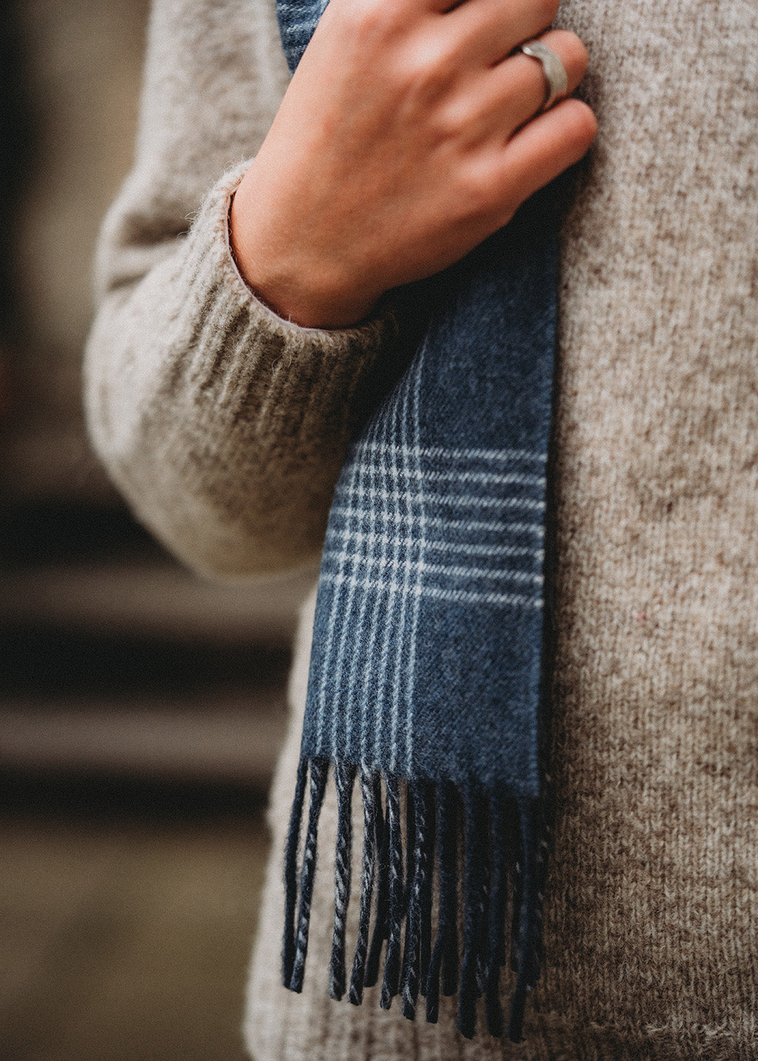 Merino Scarf Tidal Check