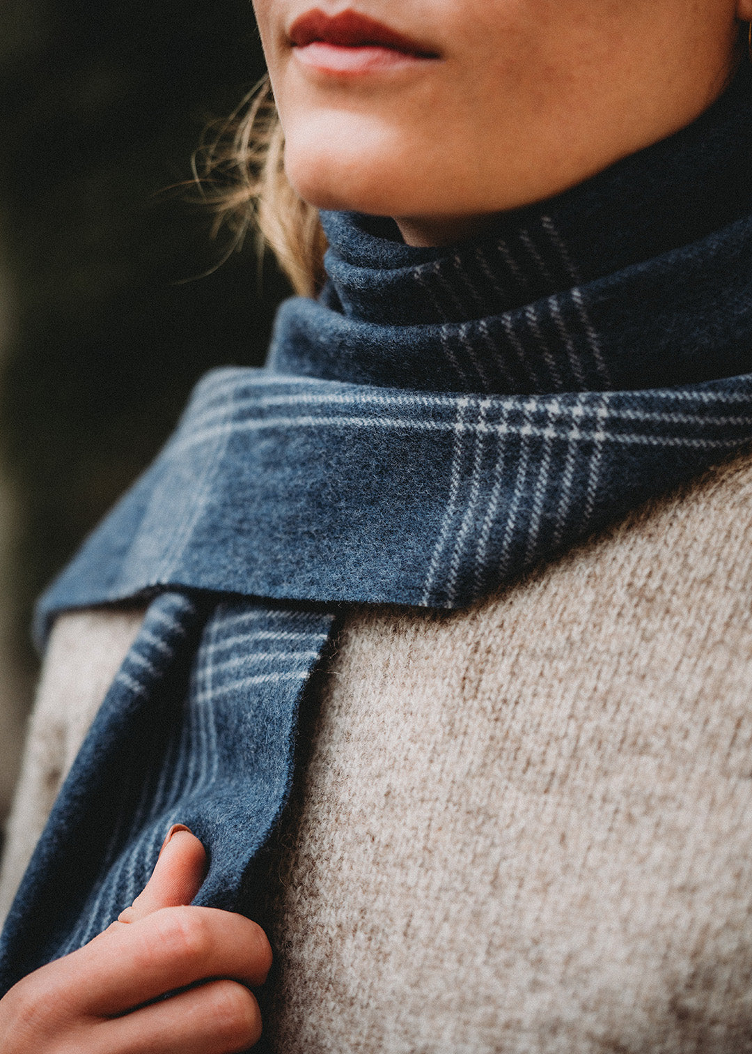 Merino Scarf Tidal Check