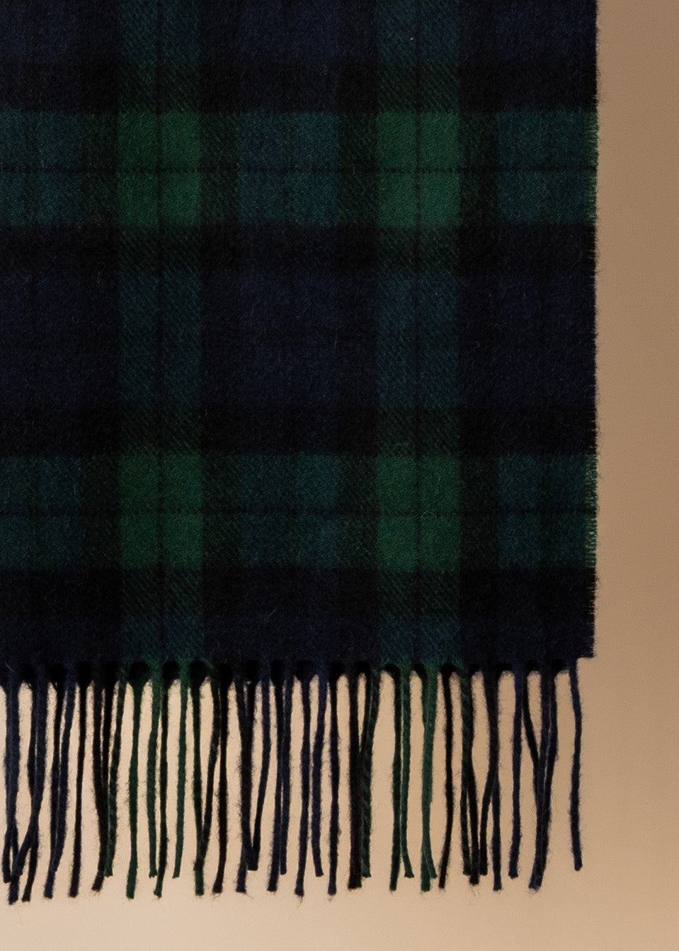Oban cashmere scarf in black watch tartan.