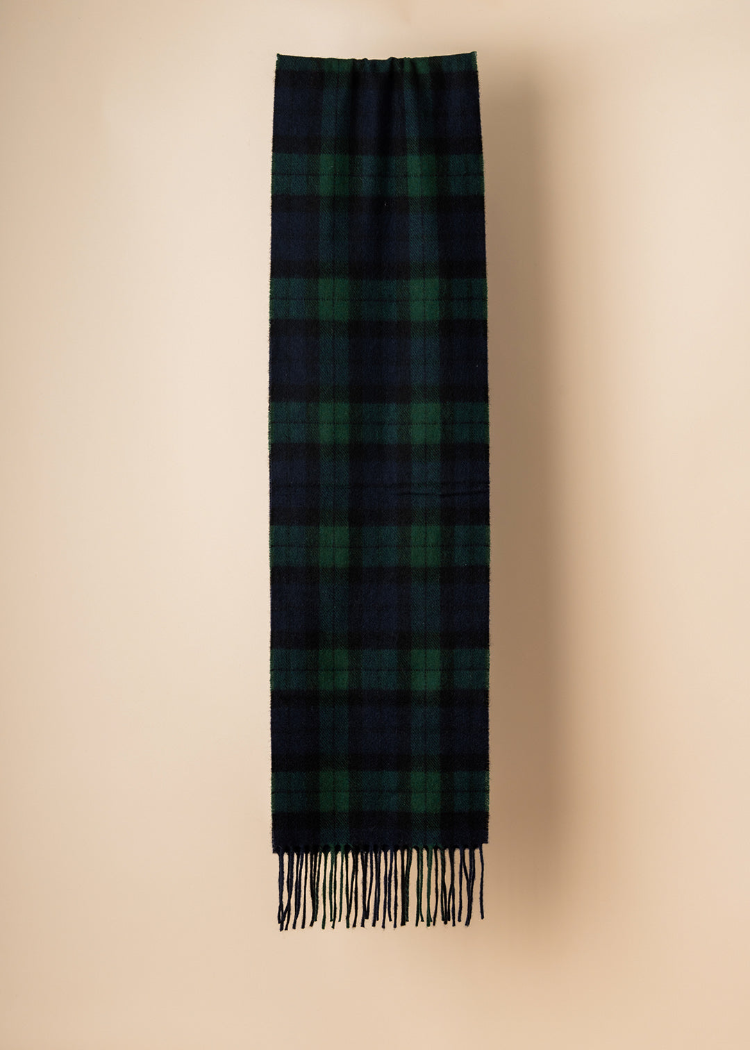Oban cashmere scarf in black watch tartan.