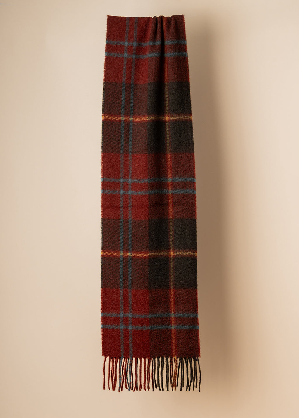 Cashmere red check scarf.