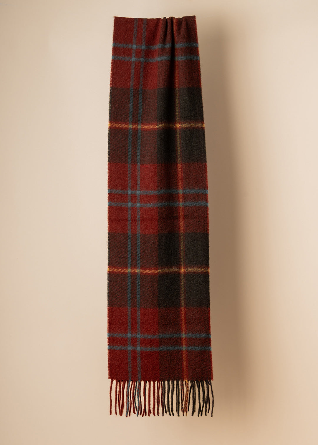 Cashmere red check scarf.