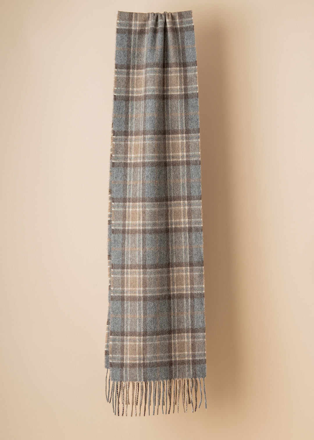 Oban cashmere scarf in mackellar tartan.
