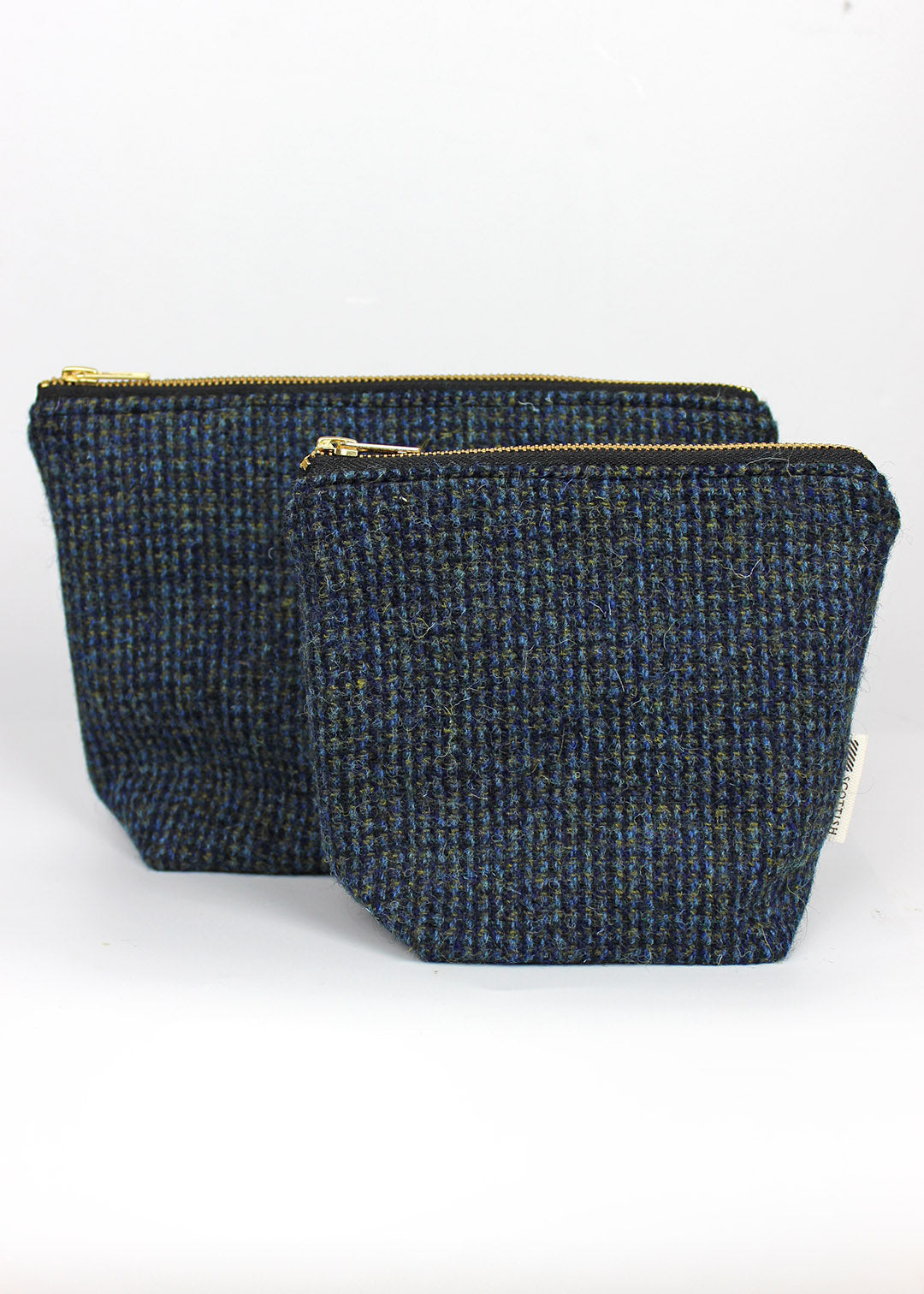 useful multi purpose bag made in store using a beautiful blue and green Harris Tweed