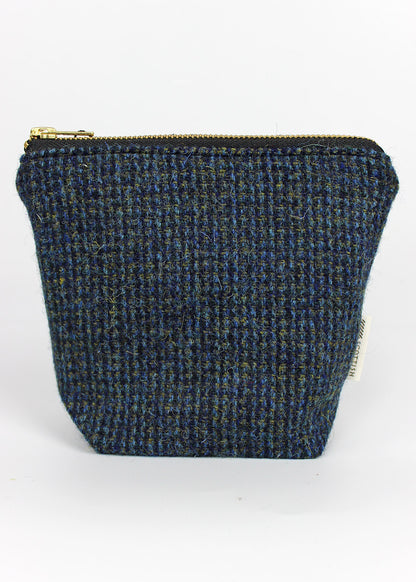 useful multi purpose bag made in store using a beautiful blue and green Harris Tweed