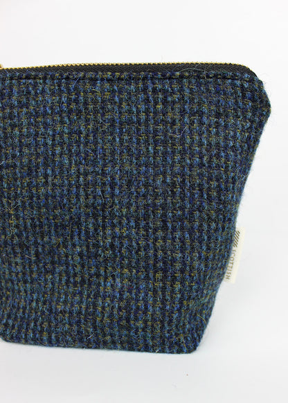 useful multi purpose bag made in store using a beautiful blue and green Harris Tweed