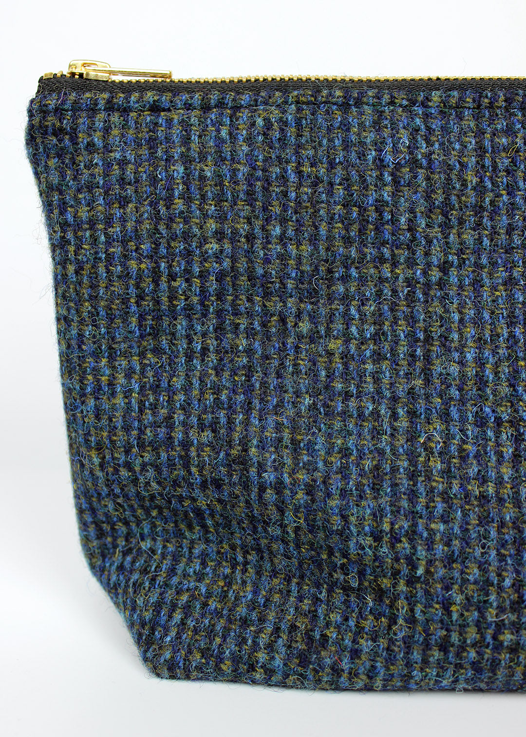 useful multi purpose bag made in store using a beautiful blue and green Harris Tweed