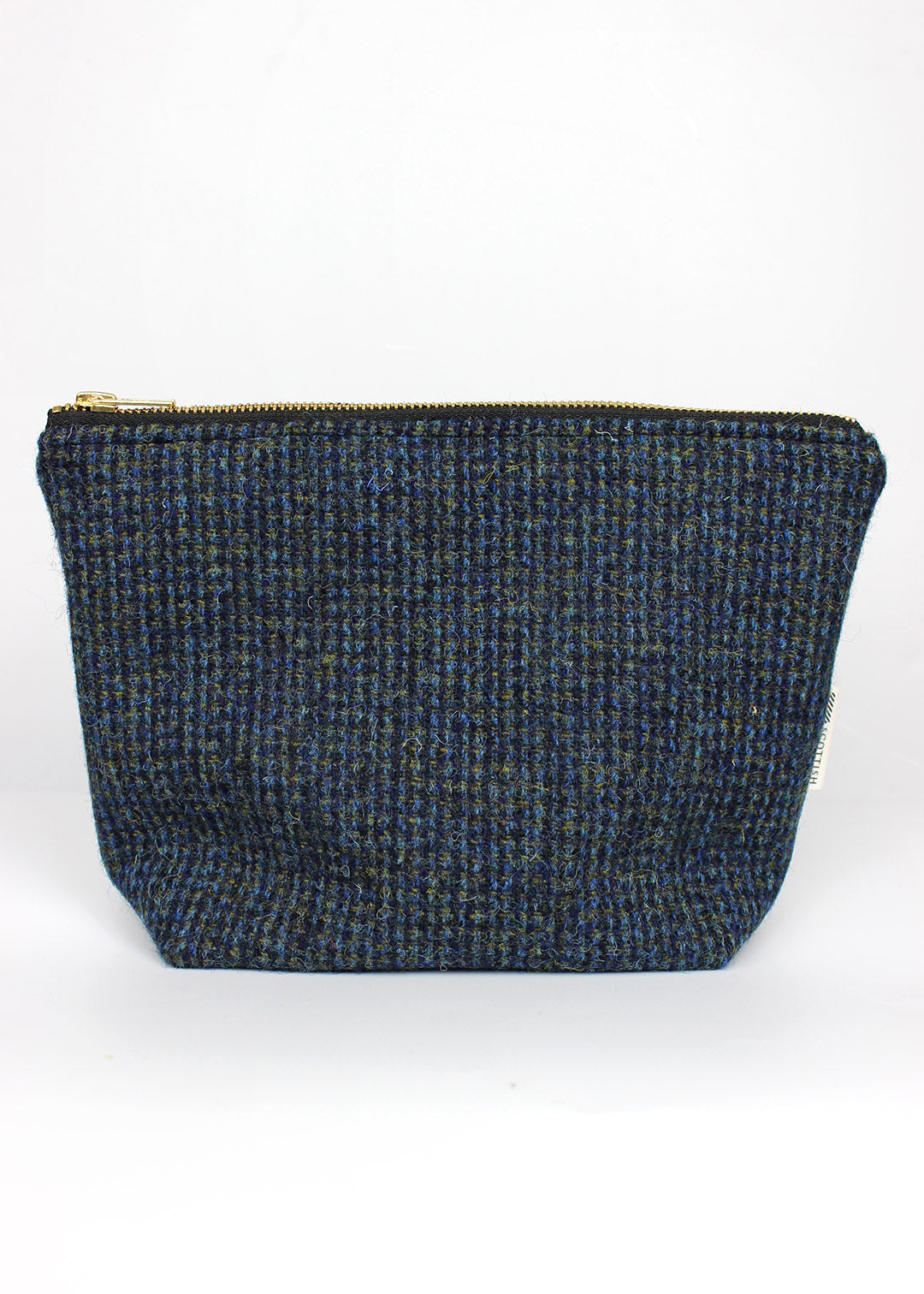 Useful multi purpose bag made in store using a beautiful blue and green Harris Tweed