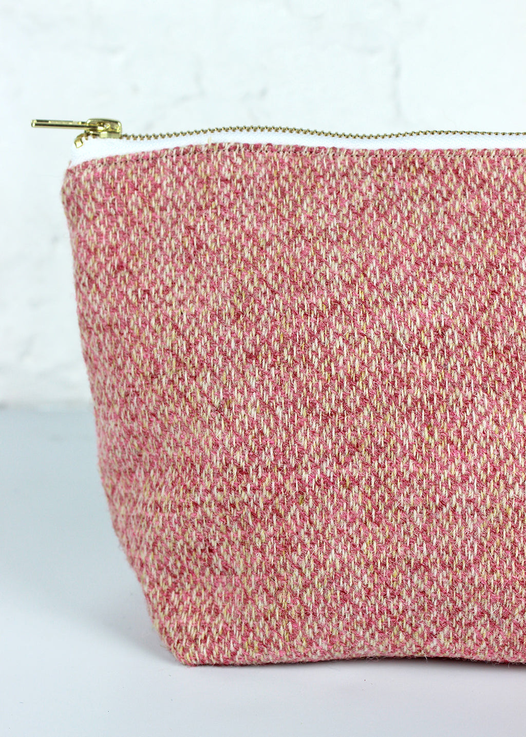 Pink Diamond Harris Tweed Zip Bag Large