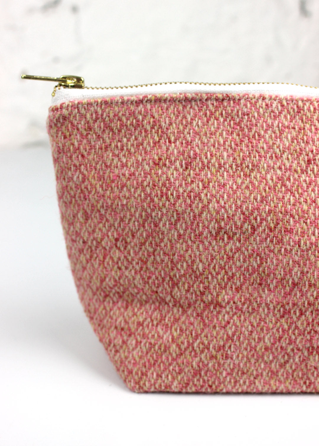 Pink Diamond Harris Tweed Zip Bag Medium