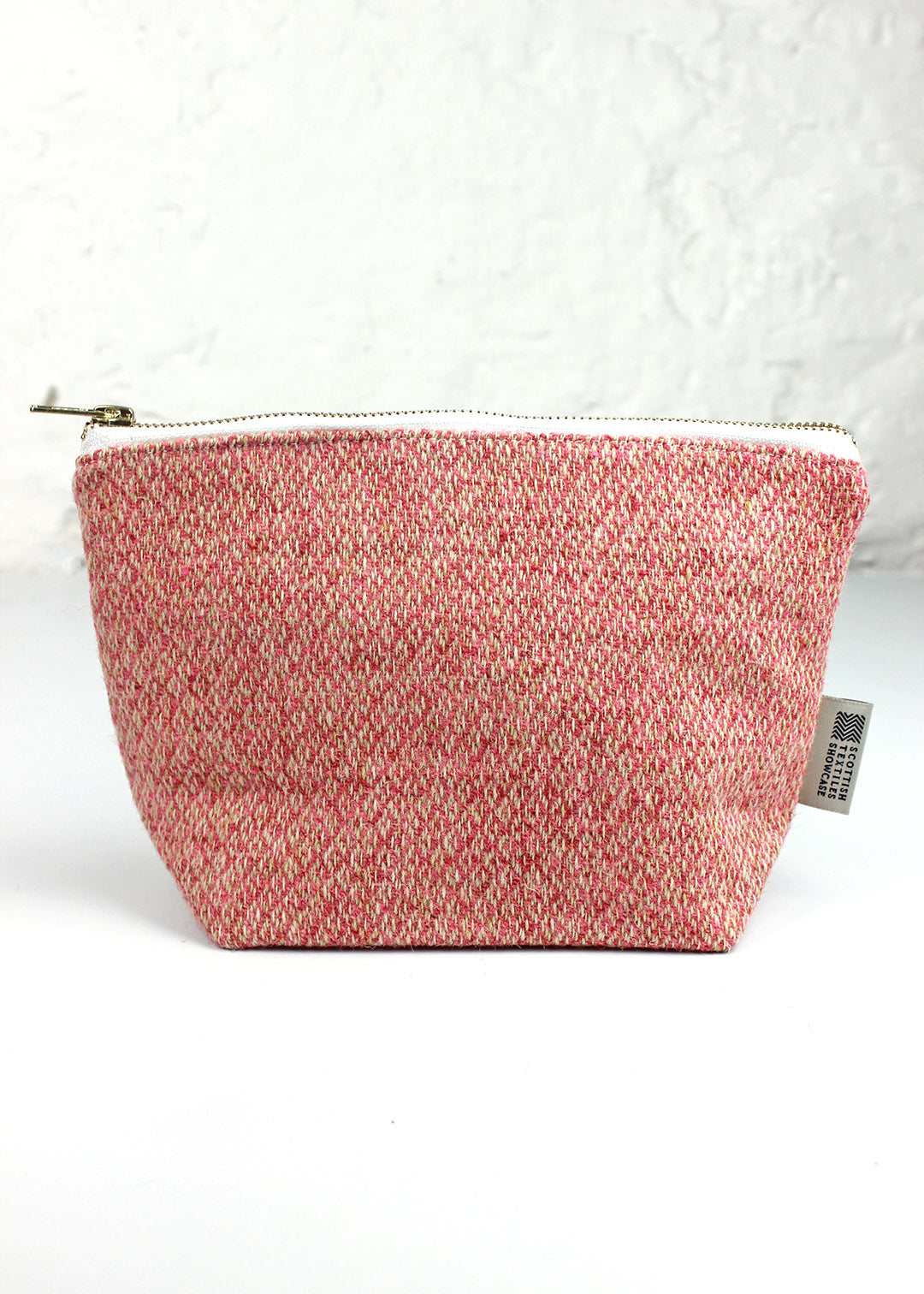 Pink Diamond Harris Tweed Zip Bag Medium