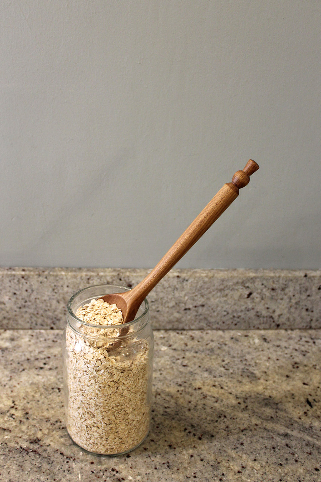 Porridge spoon hand carved from Elm, in Fife. Scottish Textiles Showcase