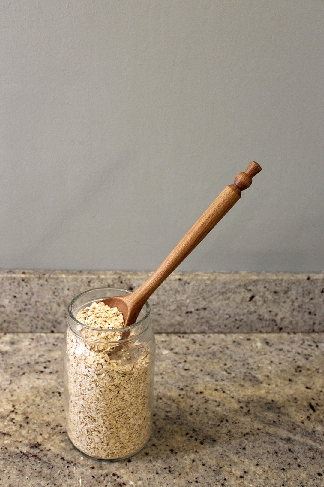 Porridge spoon hand carved from Elm, in Fife. Scottish Textiles Showcase