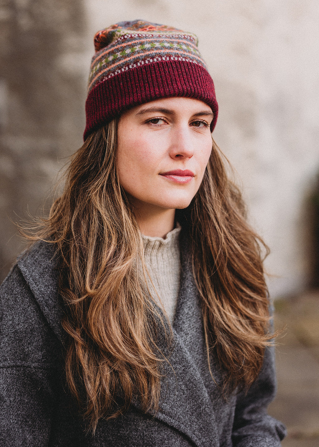 Kerse Fair Isle Hat Brick