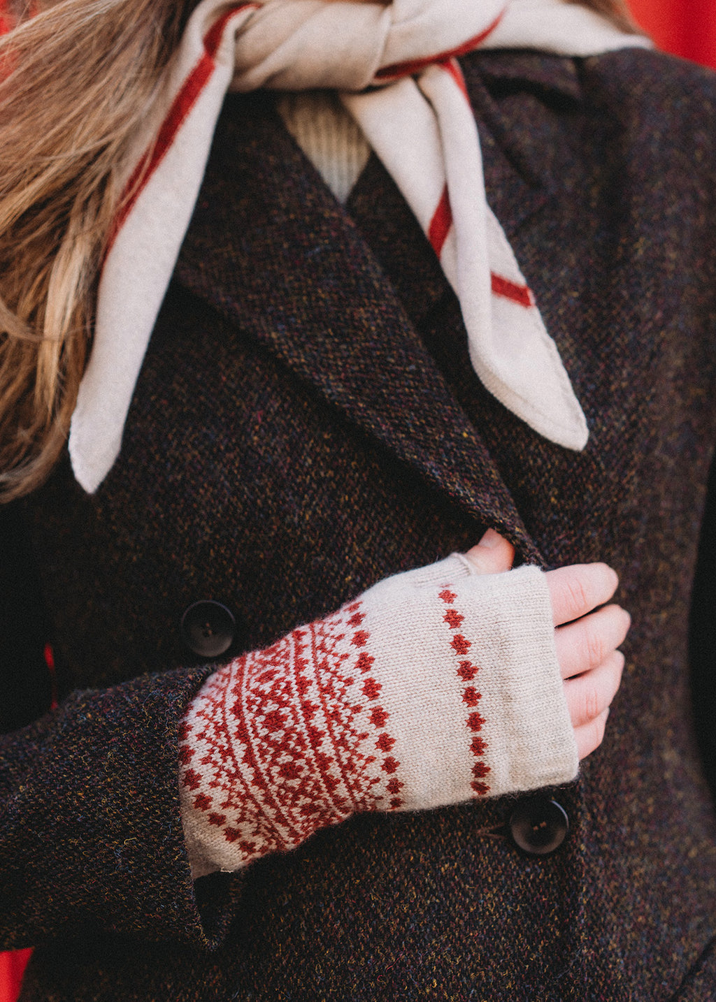 Cashmere Fair Isle Wrist Warmers