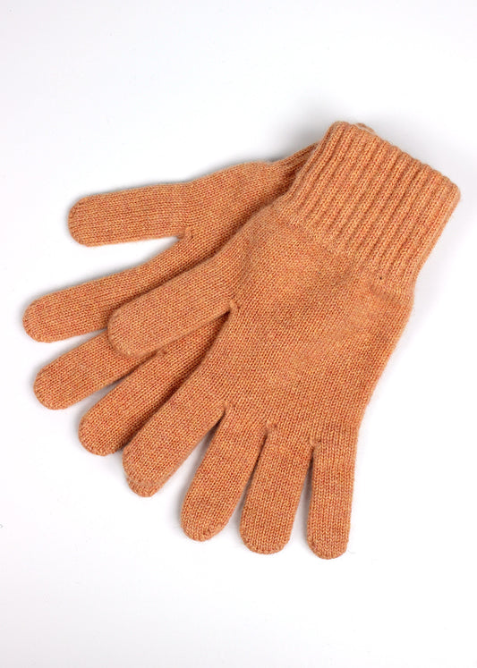 Cashmere gloves in peach colour. Scottish Textiles Showcase. 