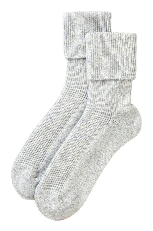Cashmere Bed Socks Silver Speckle