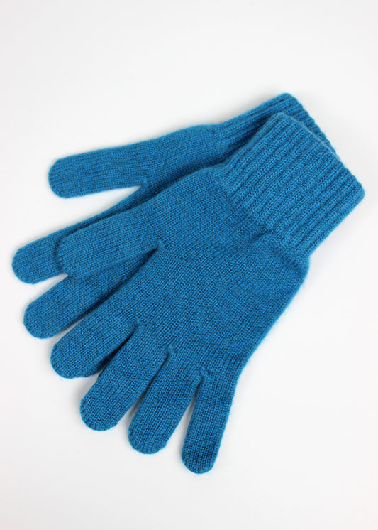 Cashmere gloves in petrol colour. Scottish Textiles Showcase. 