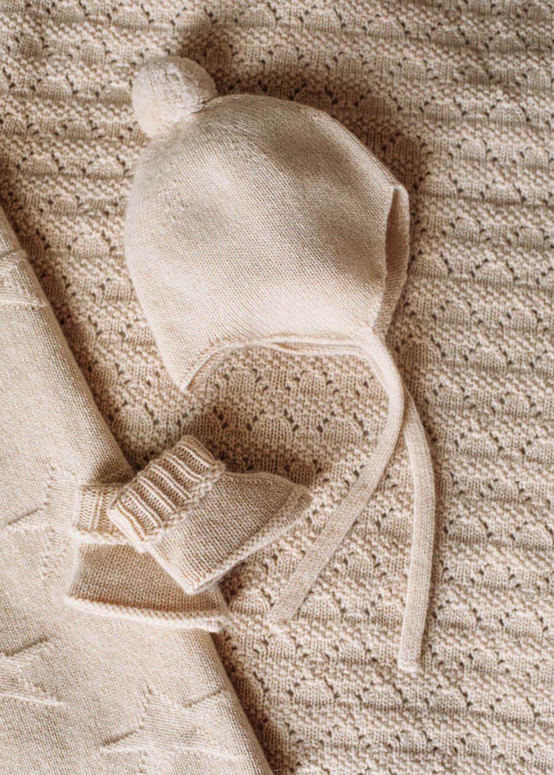 Cashmere Baby Bonnet Ivory