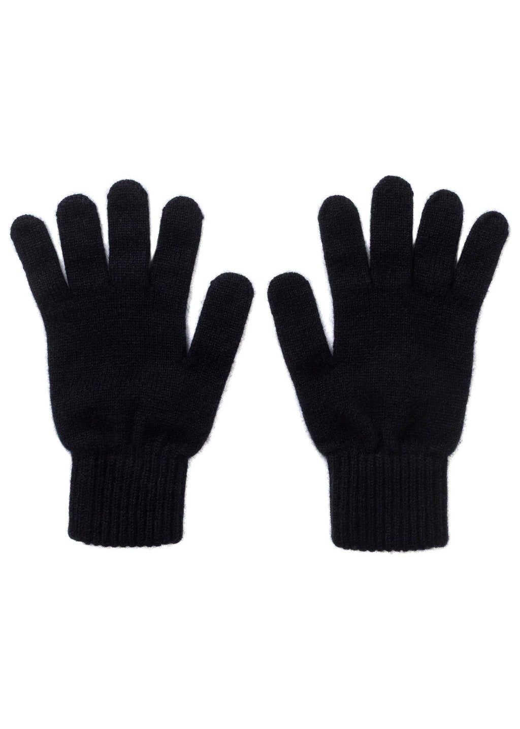 Pair of black gloves on a white background