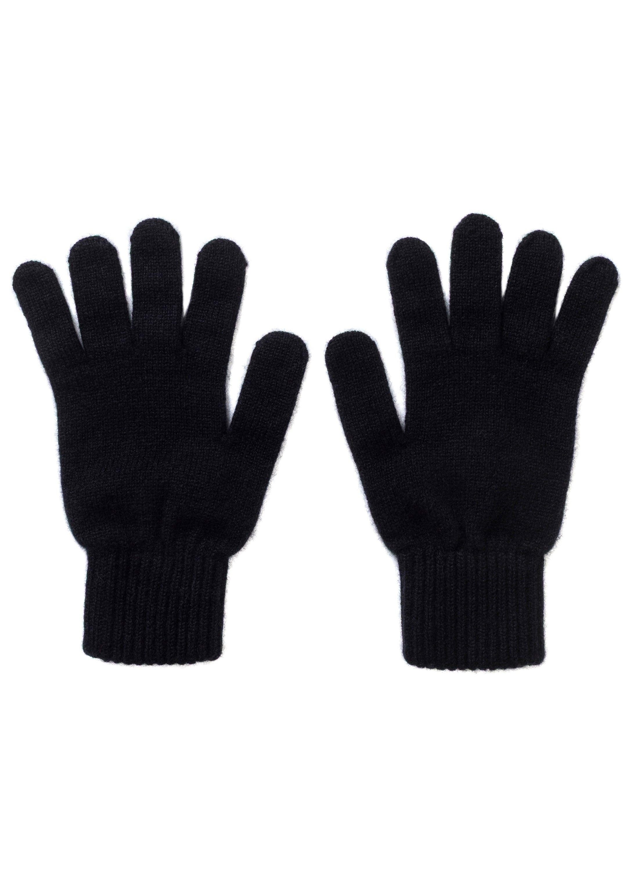 Pair of black gloves on a white background