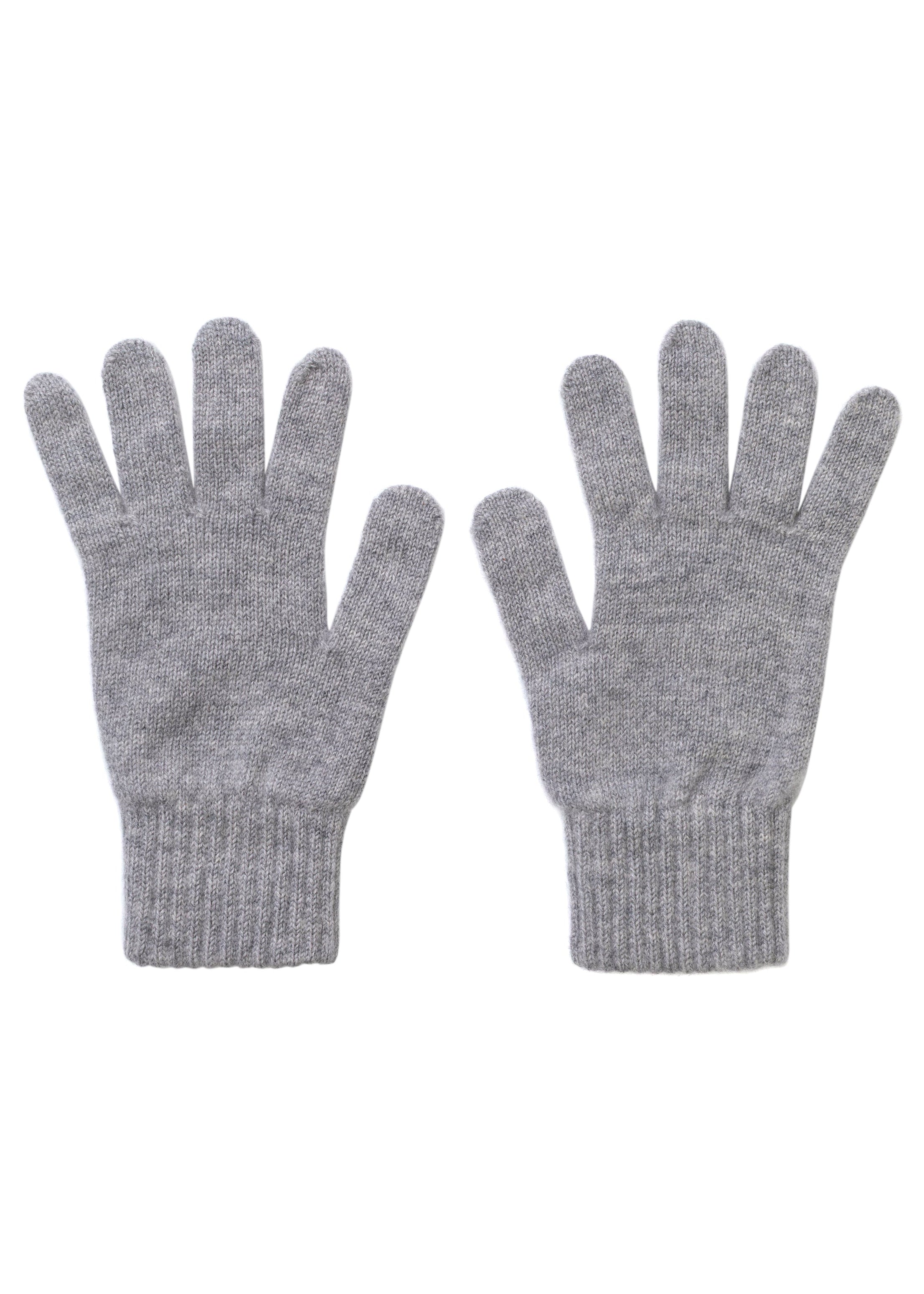 Pair of gray gloves on a white background