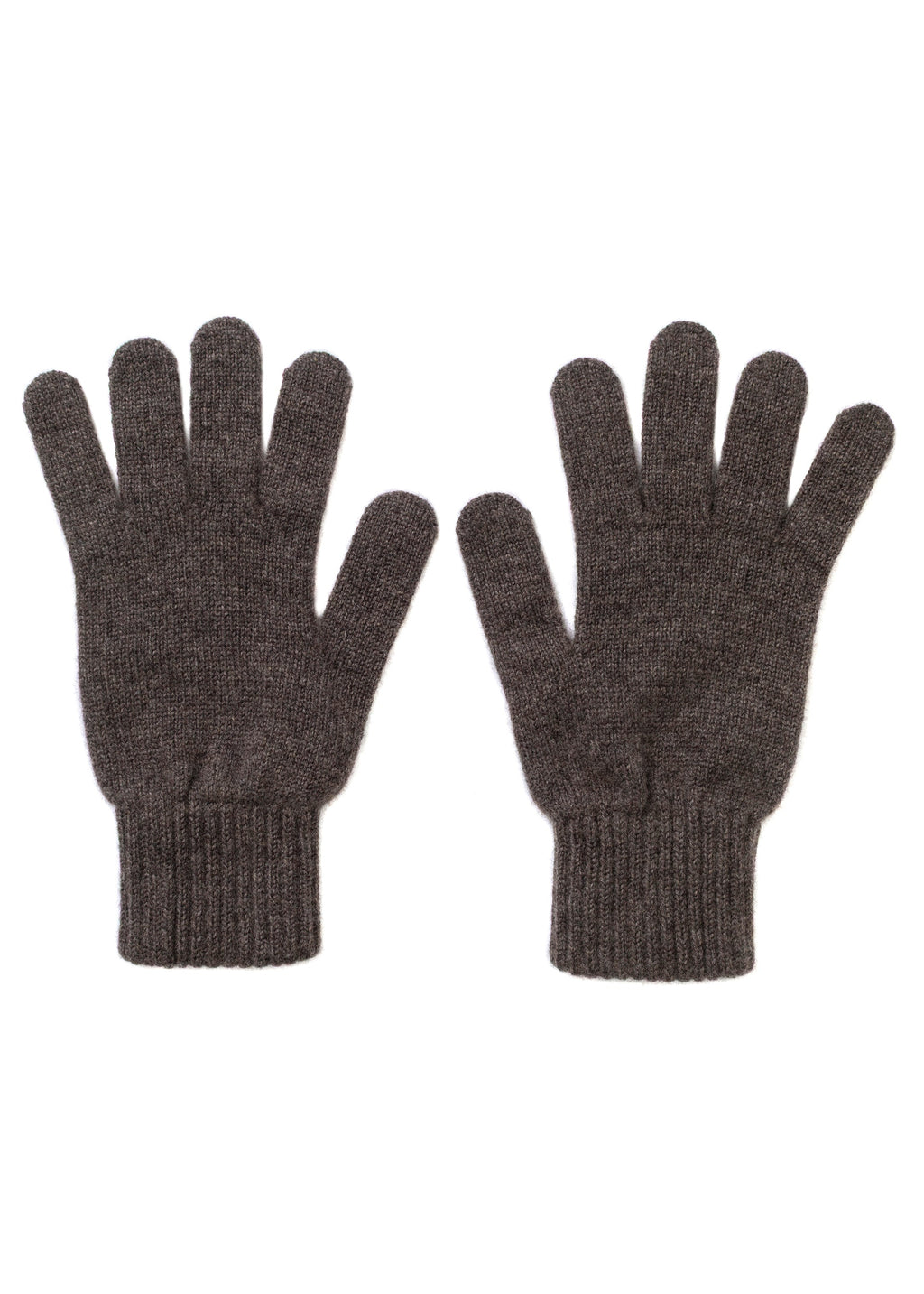 Pair of dark gray gloves on a white background